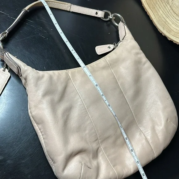 Coach Kristin Leather Hobo Shoulder Bag Purse Champagne Soft Leather !!AS IS!! - Picture 14 of 15